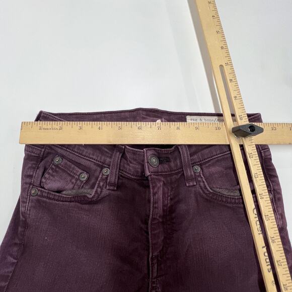 Rag & Bone Jeans Womens 25 Purple Skinny Stretch Style Mid Rise Pants - Picture 8 of 10